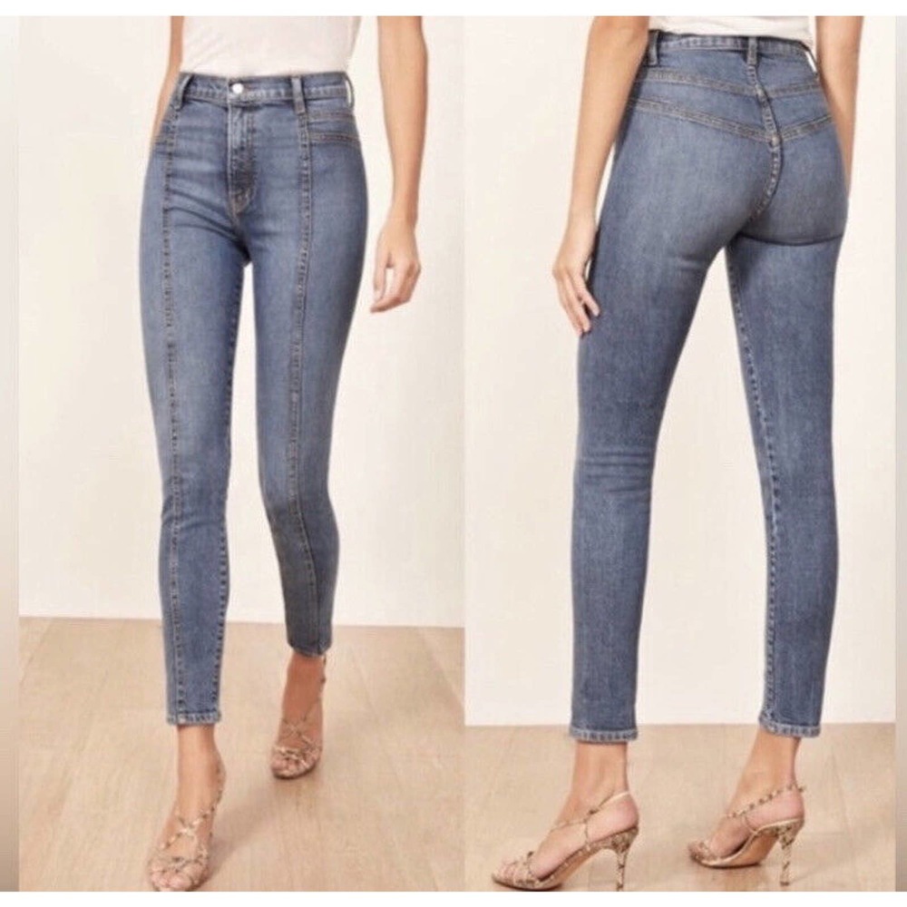 Reformation Suzie Skinny Jeans Rhine Blue Wash Size 26